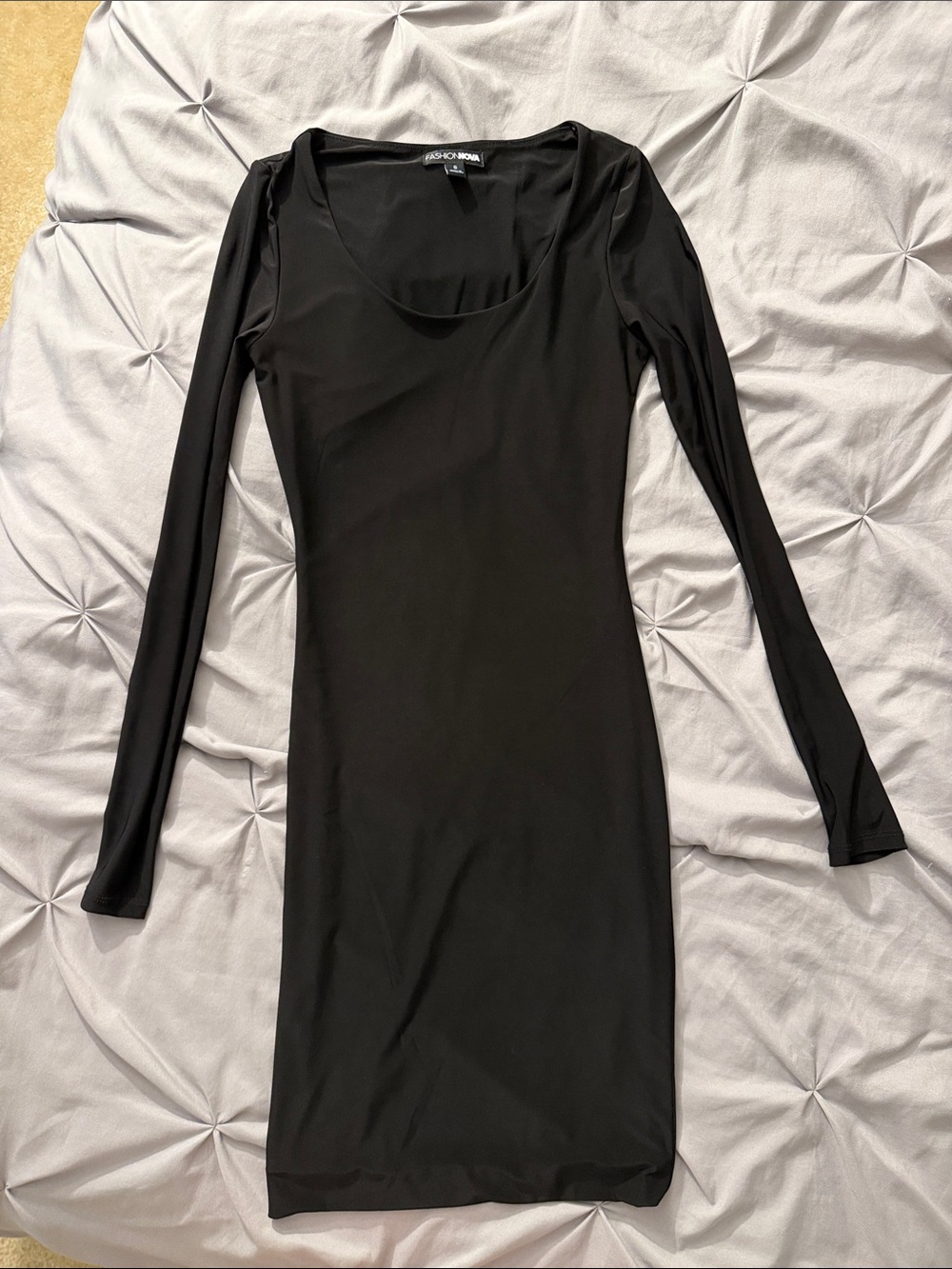Fashion Nova Black Long Sleeve Bodycon Dress